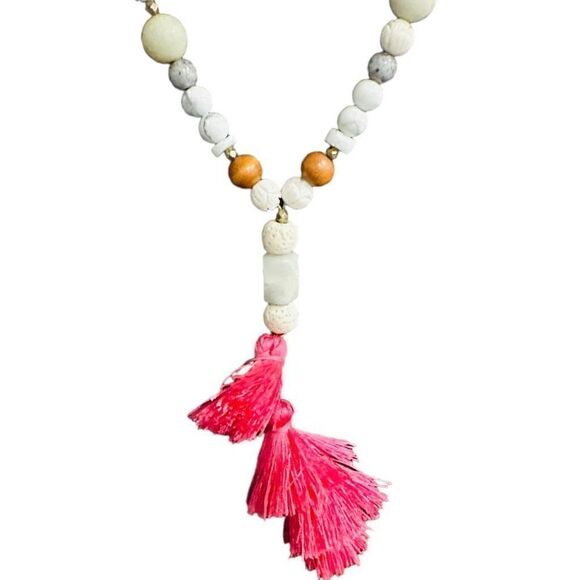 JADEITE Jade Quartz and Nephrite Jade Gemstone Beaded Long Tassel Necklace - Picture 2 of 8